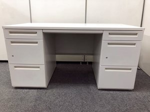 【両袖机】【ウチダ】【ホワイト】【1400幅】