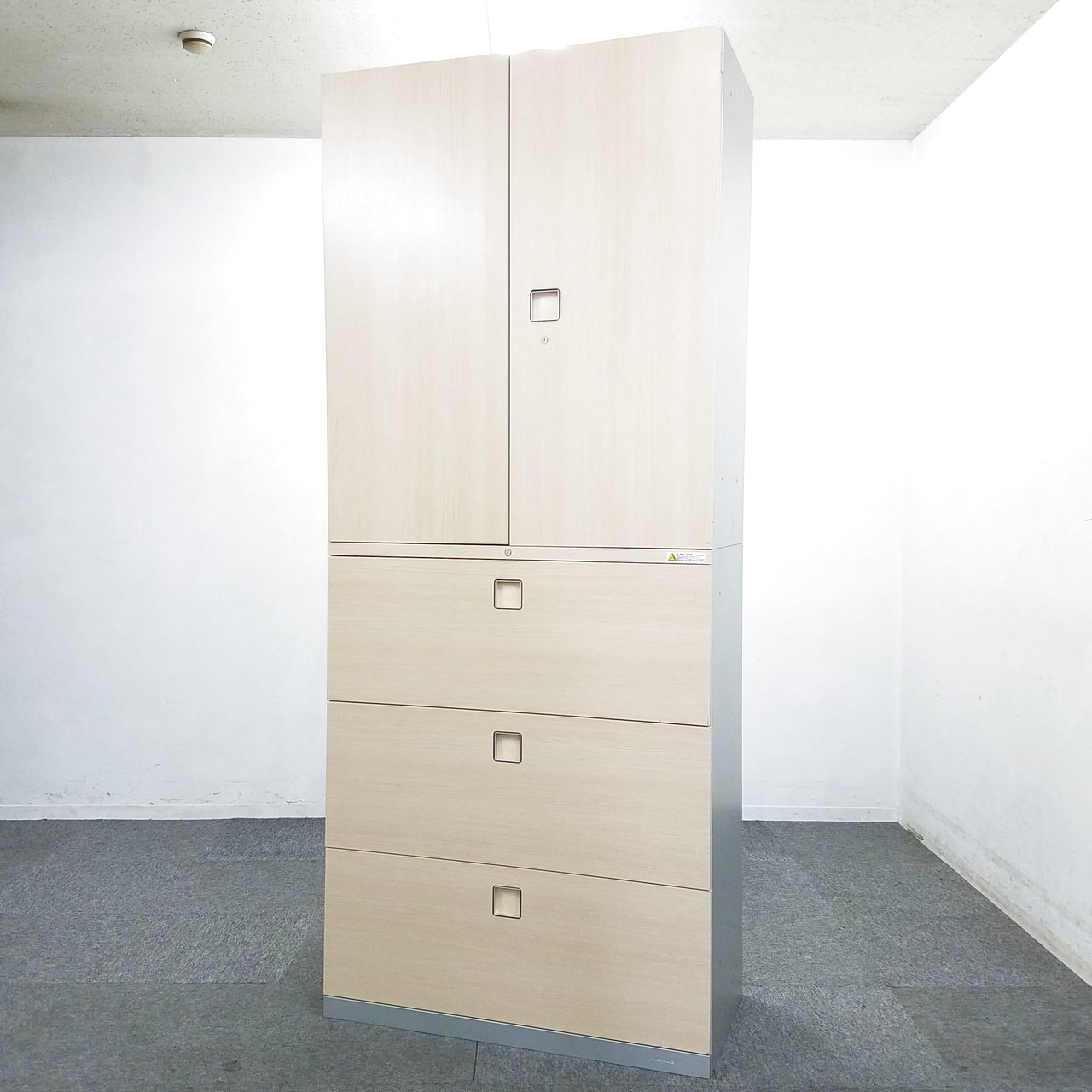 【2台入荷】収能力の高いキャビネット入荷！中古　書庫　キャビネット　ロッカー 棚 オフィス 中古 家具 okamu　ウッド　木目　ナチュラル
                        レクトライン 
                                    中古
            