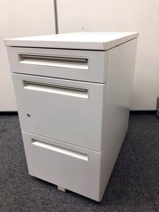 【3段ワゴン】【ホワイト】【ウチダ】【収納】【企業】