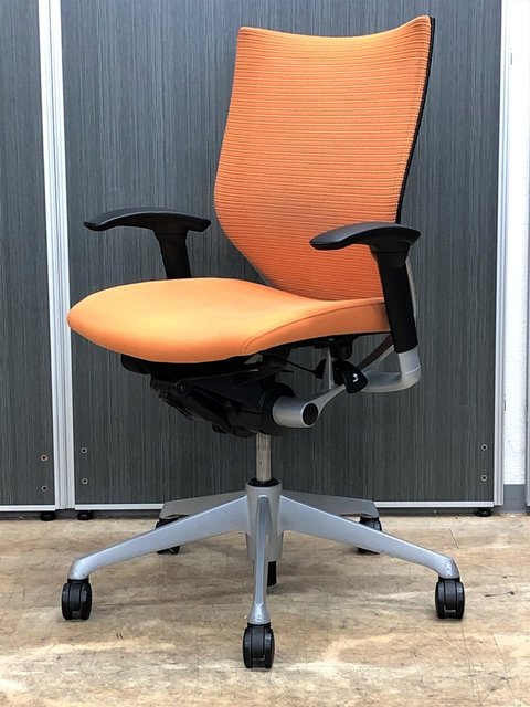 【中古】バロン  CP83DR FDF8 オカムラ（okamura） 肘付ローバックチェア