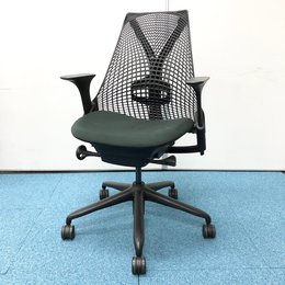 本体：ブラック　座：ダークグリーン(ノワール)　ハーマンミラー(HermanMiller)/セイル(SAYL)　【デザイナーズ家具】【前傾チルト】【マッシュ】