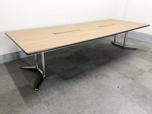 【幅3200mm：8~10名用にお勧め！】オカムラ製　ラティオⅡ　大型テーブル【新品定価約40万超え！】【2枚天板】