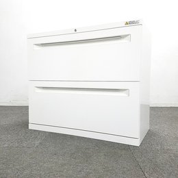 【10台入荷】人気シリーズホワイトキャビネット入荷！中古　レクトライン　ホワイト　2段ラテラル　棚