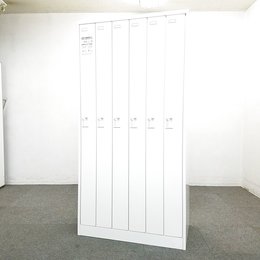 【2台入荷】状態綺麗なロッカーが入荷しました！中古　ロッカー　更衣室　キャビネット　ホワイト　6人用ロッカー