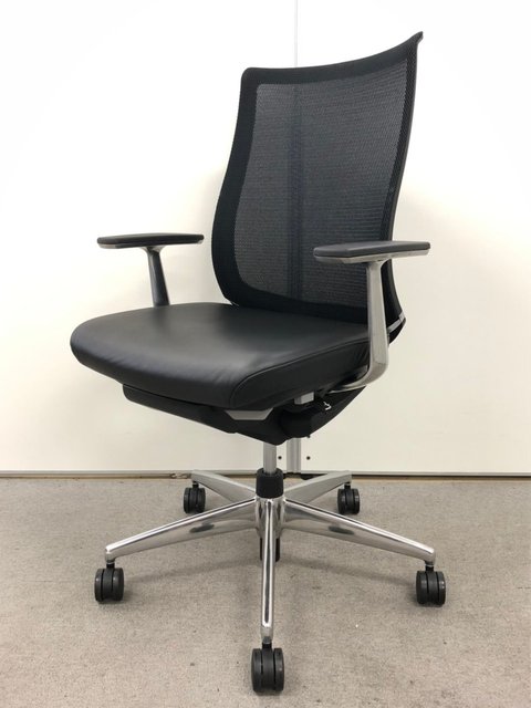【中古】ベゼル（アルミポリッシュ脚）  CRS-G2800E6 コクヨ（KOKUYO） 肘付ハイバックチェア