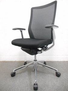 【2脚入荷！】 オカムラ okamura コーラル ブラック ハイバック 肘付き メッシュ 【中古品】【新大阪】【北区】【淀川区】【北摂】【起業】 