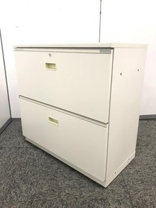 イトーキ itoki 2段ラテラル書庫 シンライン ホワイト  天板付き レア商品　窓下の収納に！【中古品】【新大阪】【北区】【淀川区】【北摂】【起業】